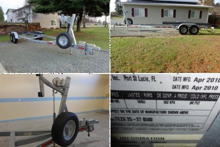 #1:SOLD  March 25, 2014, Galvanized Tandom Axle Boat Trailer GVW 10,600#  SOLD