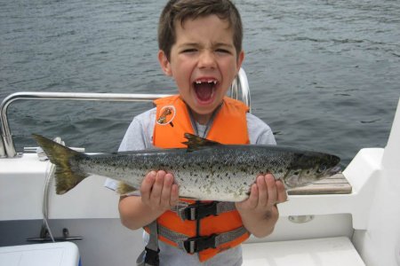 Jake's winning smile and salmon
