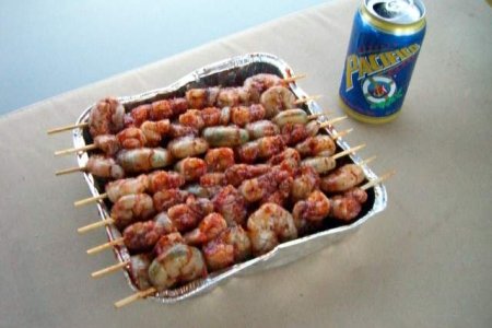 Shrimp ready for the Barbque