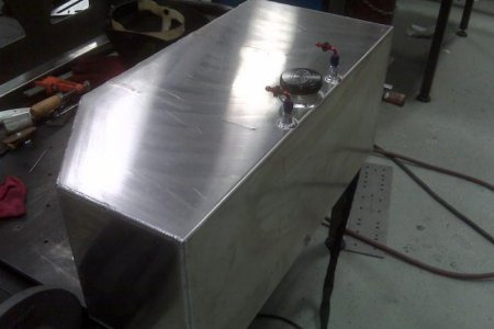 The tank before black powder coating.