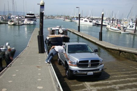 17 May: At the launch ramp- that's Andrew leaning over.....