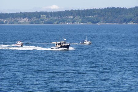 Langley June 2010 R-Matey escorted into Langley Marina