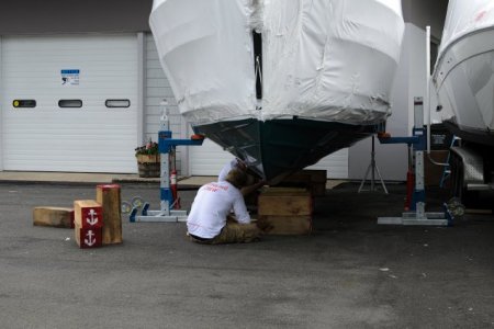 Prep for bottom paint