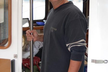 Mike in pilothouse