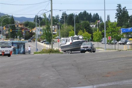 Launch Day - Here she comes into the launch in Nanaimo Harbour