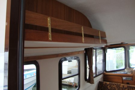 Teak fiddle port side