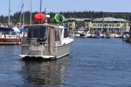 Elan at Port Ludlow Marina entrance