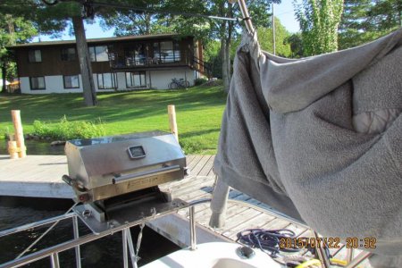 Barbecue grill installed on mount Dickinson Spitfire