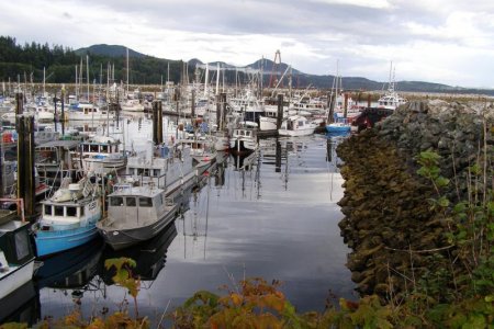 Port McNeil harbor with breakwater