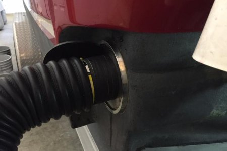 Exhaust hose fitting using pipe and friction tape