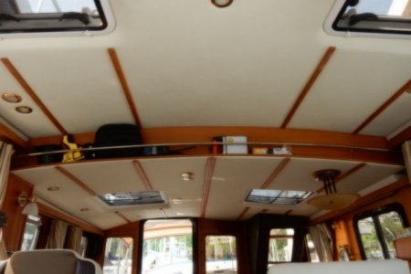 Custom railing above helm