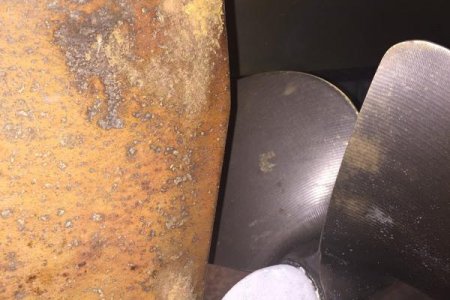 Rudder corrosion damage after 3 seasons. Galvanic or cavitation?