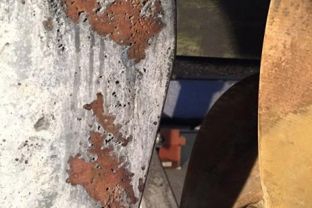 Cavitation errosion starboard side of rudder