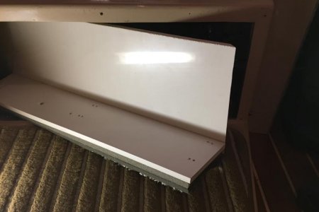 Starboard insert with 45 degreee cut to allow removal from step access.