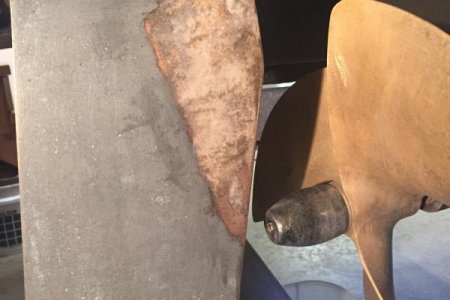 Repaired rudder