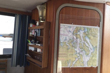 plexiglass on the door to lay out course  for the trip
