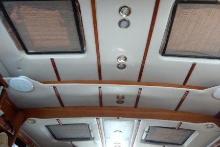 Foam-backed marine vinyl replaced monkey fur in the head liner