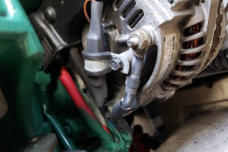 Alternator from aft
