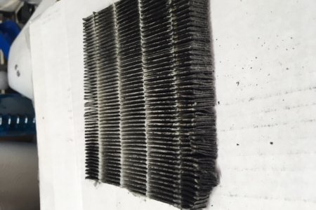Inlet side of the filter