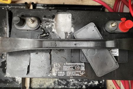 Exploded Battery Neutralized Baking Soda