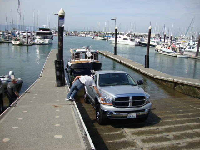17 May: At the launch ramp- that's Andrew leaning over.....