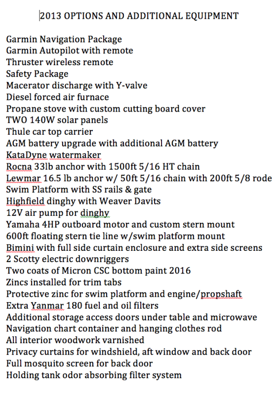 2013 options and extras