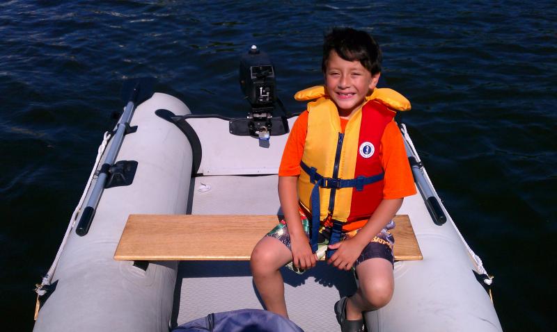 A man and his dinghy.