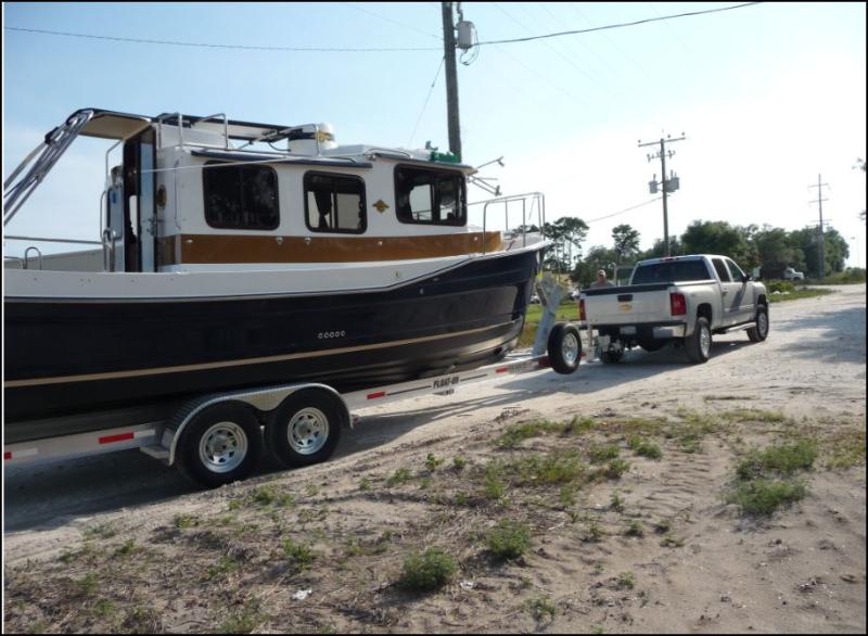 Boat-Trailer-Truck ready to tow to maiden launch