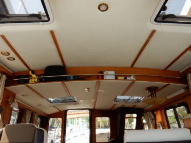 Custom railing above helm
