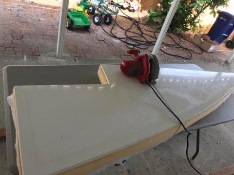 Cutting foam and backing 2nd pic