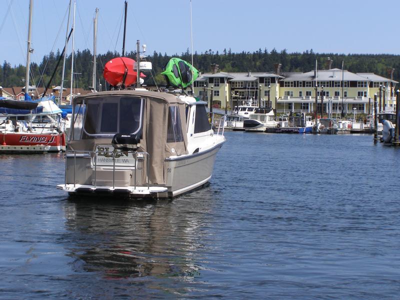 Elan at Port Ludlow Marina entrance