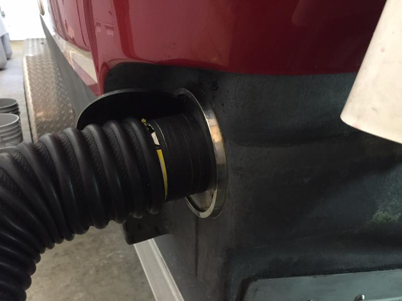 Exhaust hose fitting using pipe and friction tape