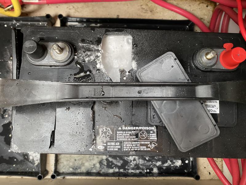 Exploded Battery Neutralized Baking Soda