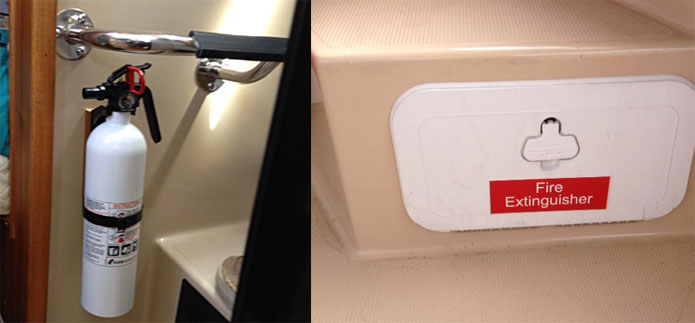 Fire extinguisher storage