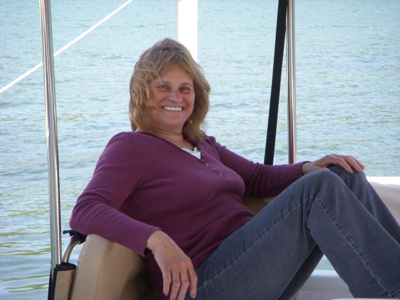 First Mate Maria on our new Tug  at the Lakefront Marina