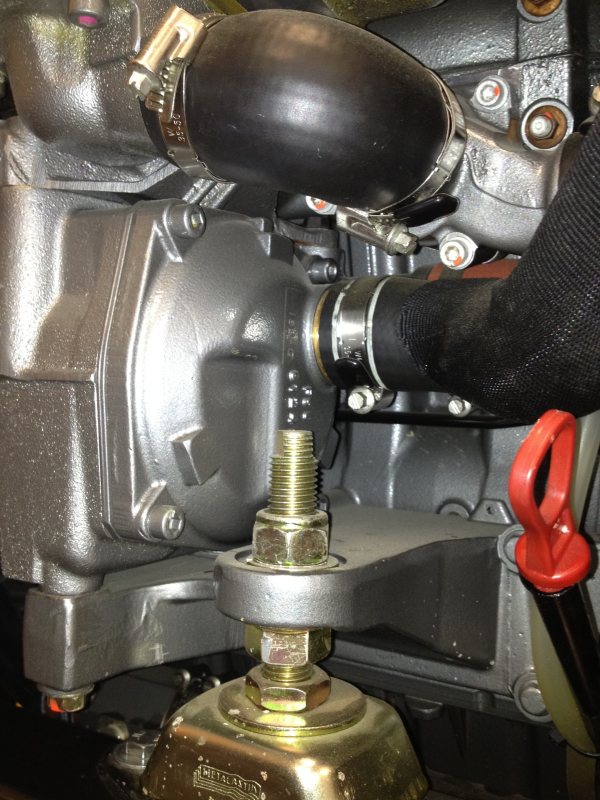 Front of charge air cooler and thermostat housing