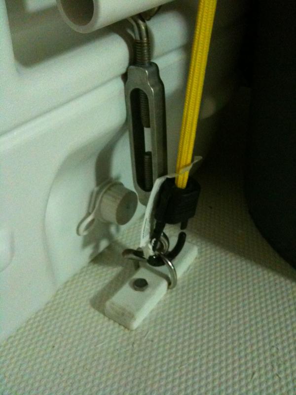 G1. Ice chest hold down detail