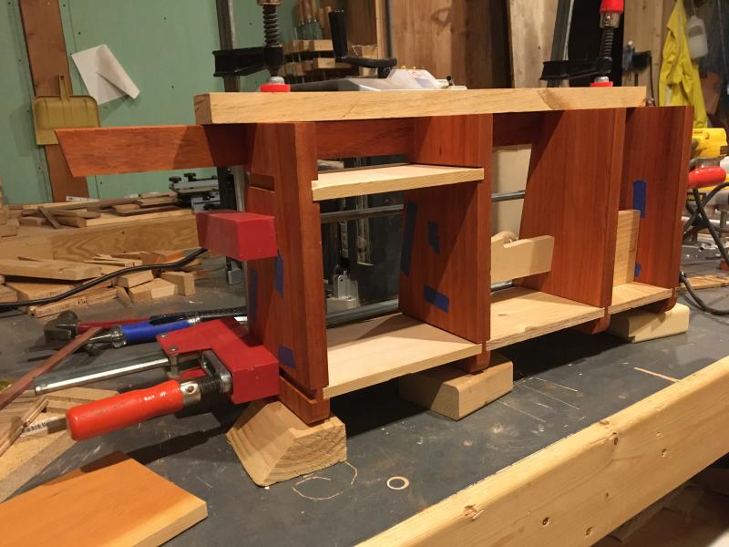 Galley shelf during construction