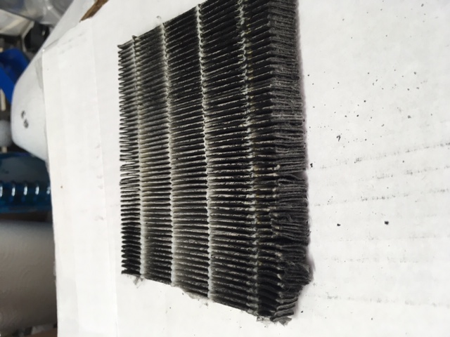 Inlet side of the filter