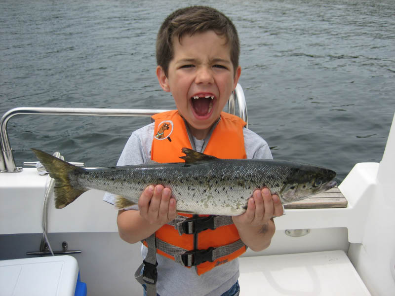Jake's winning smile and salmon