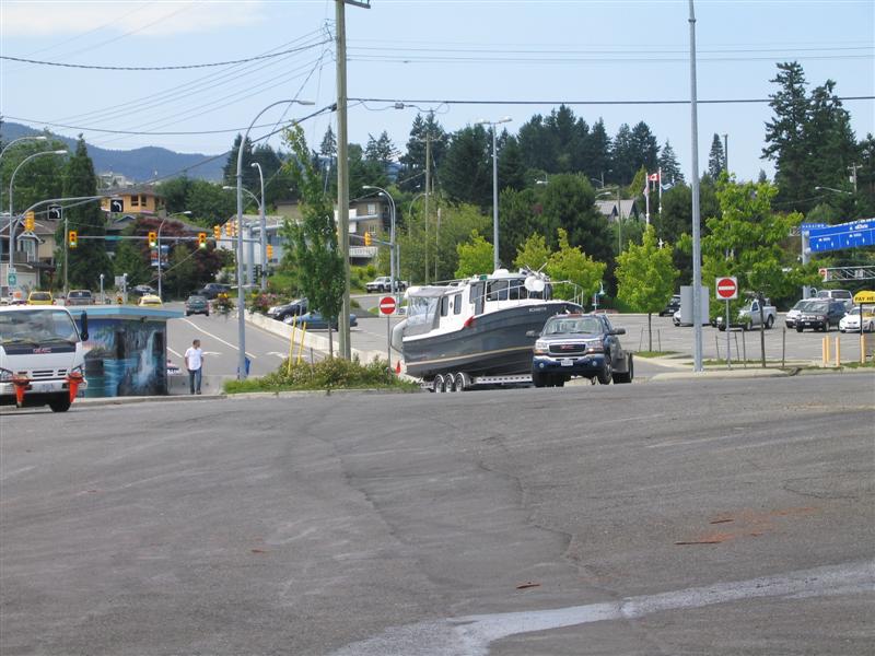Launch Day - Here she comes into the launch in Nanaimo Harbour