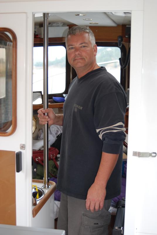 Mike in pilothouse
