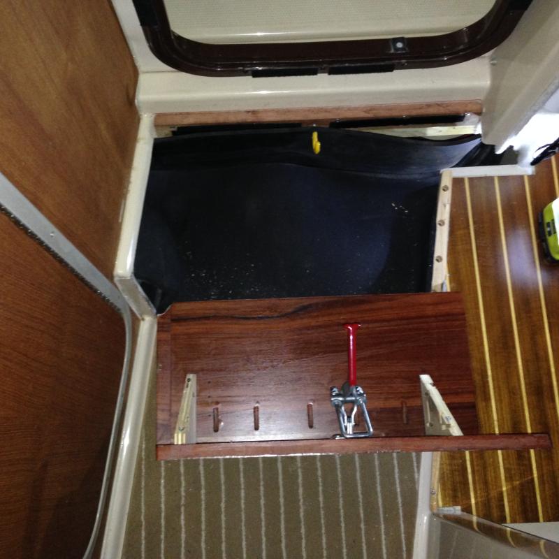 O1. engine access through removable stair & riser