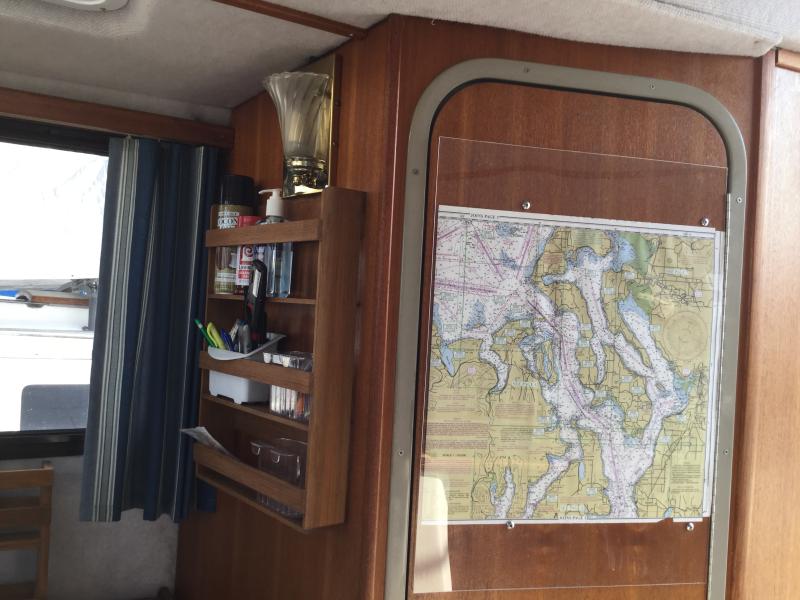 plexiglass on the door to lay out course  for the trip