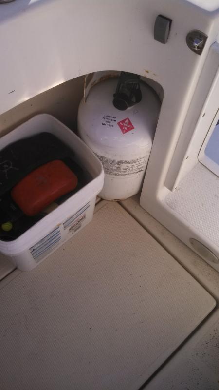propane tank in place