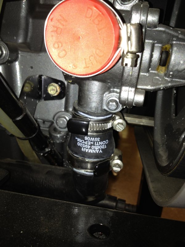 Raw water pump side view