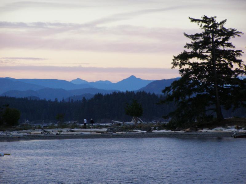 Rebecca Spit view of Desolation Sound mts.