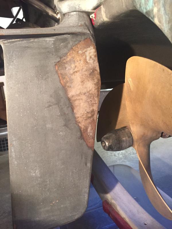 Repaired rudder