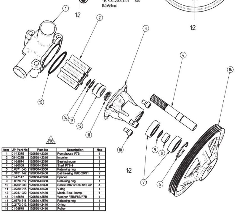 Seawater Pump Parts - Yanmar BY-Series