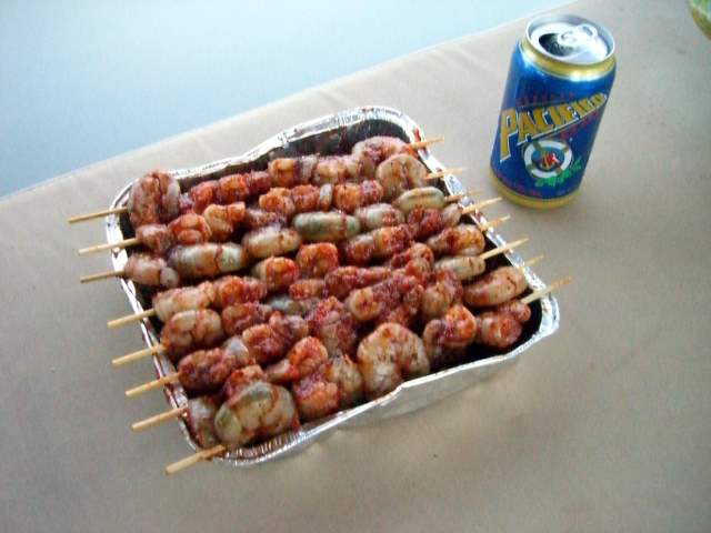 Shrimp ready for the Barbque